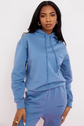 Halo Azure Oversized-hoodie med bomullsfleece på baksidan