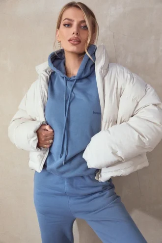 Halo Azure Oversized-hoodie med bomullsfleece på baksidan