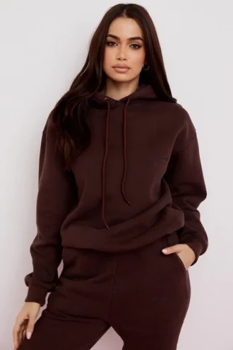 Halo Chocolate Oversized-hoodie med fleecebaksida