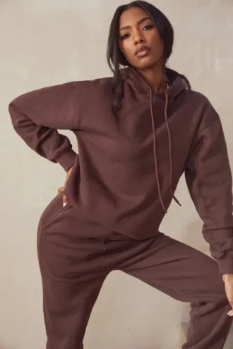 Halo Chocolate Oversized-hoodie med fleecebaksida