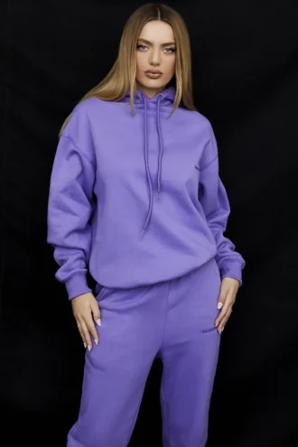 Halo Purple Oversized-hoodie med fleecefoder
