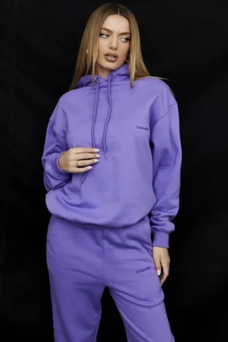 Halo Purple Oversized-hoodie med fleecefoder