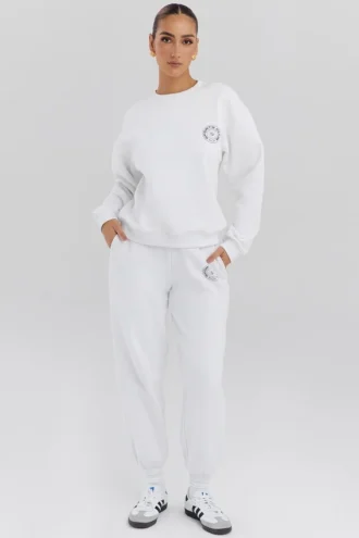 Haze vit sweatshirt med rund hals