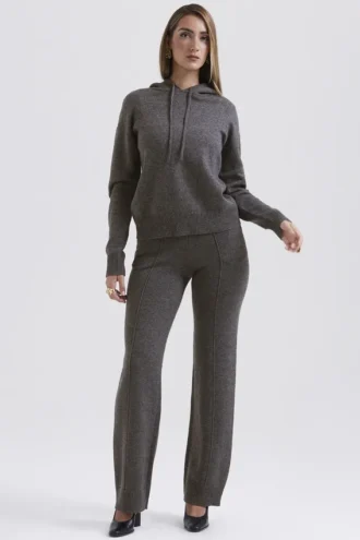 Jionni Charcoal Hoodie i kashmirblandning