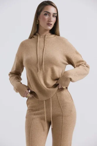 Jionni kamelkashmirblandad Hoodie