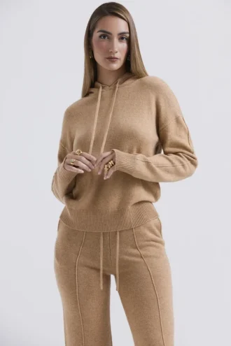 Jionni kamelkashmirblandad Hoodie