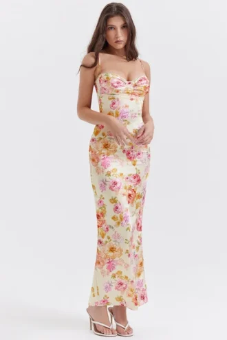Josefina Ivory Floral Maxi Klänning