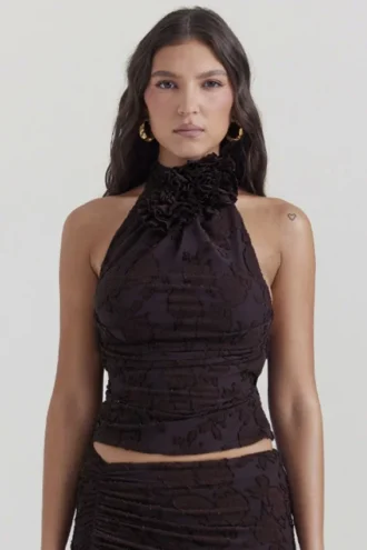 Kyra Cocoa Halter Toppar