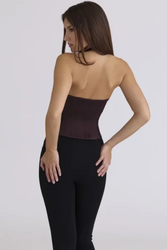 Lia Chocolat Satin Waist Cinch Korsetter Toppar