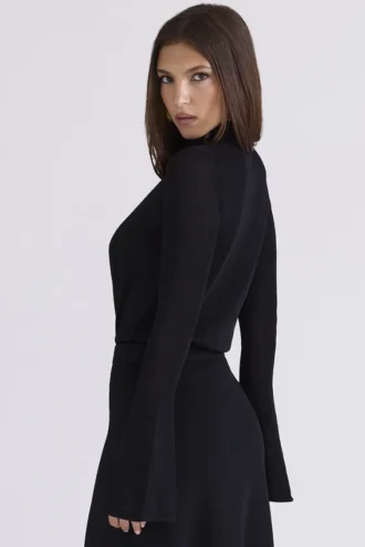 Lois svart Bodys med nyckelhål