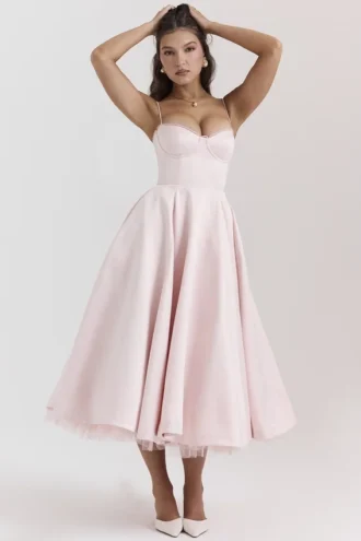 Mademoiselle Ballerina rosa midiklänning