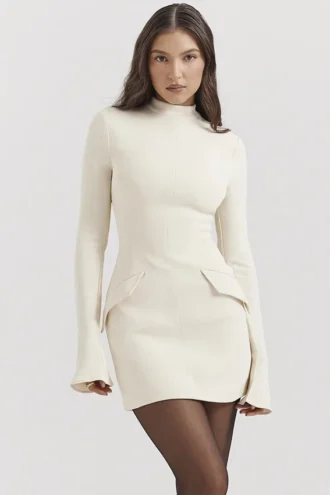 Mahalia Vintage Cream Mini Klänning
