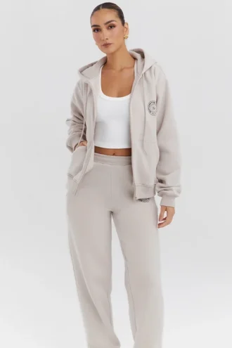 Mirage Cloud bomullsfleece-Hoodie med dragkedja