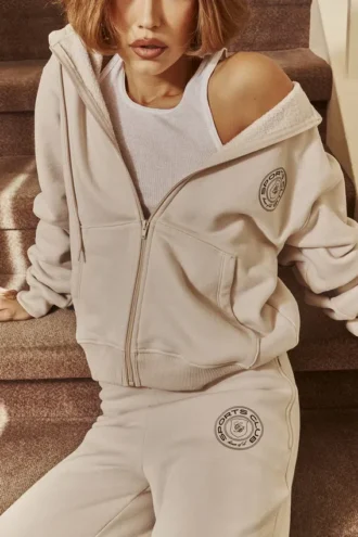 Mirage Cloud bomullsfleece-Hoodie med dragkedja