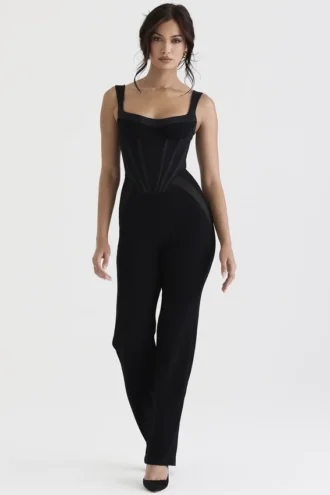 Mylene svart korsetter jumpsuit