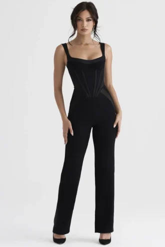 Mylene svart korsetter jumpsuit
