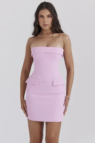 Naia Cotton Candy Strapless Mini Klänning